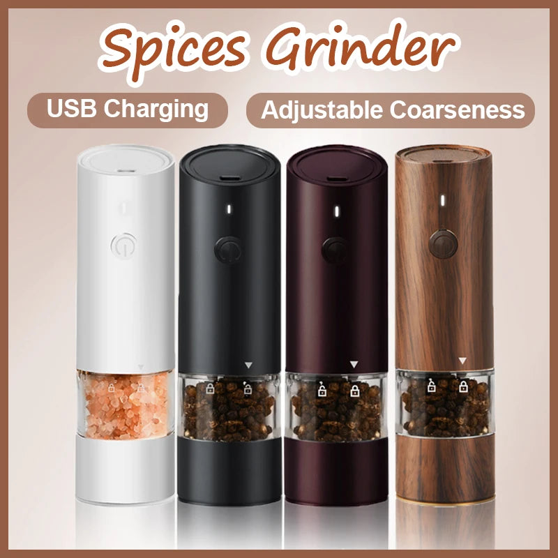 Electric Automatic Salt and Pepper Grinder USB Rechargeable Adjustable